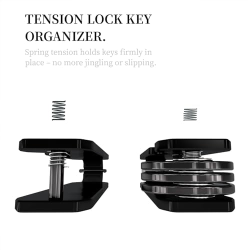 Metallic Aluminum Carbon Fiber Key Organizer holder with Clip