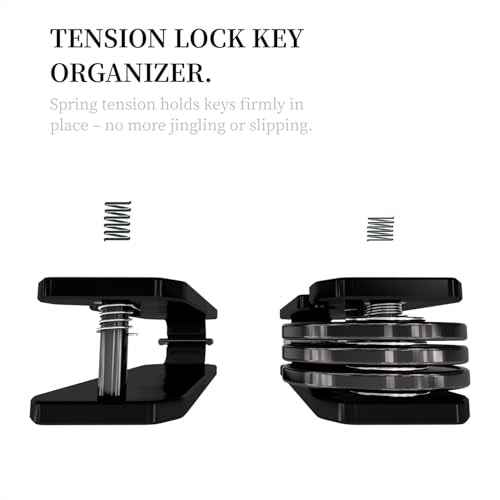 Metallic Aluminum Black Forge Carbon Fiber Key Organizer holder