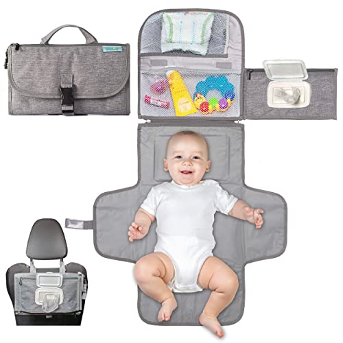 Portable Diaper Changing Pad with Wipes Pocket