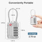 2 Pack TSA Approved Luggage Locks 4 Digit Code Cable Lock Silver (2 Count)