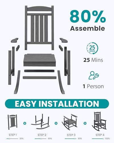 Outdoor Rocking Chair Set of 4 (4 Count)