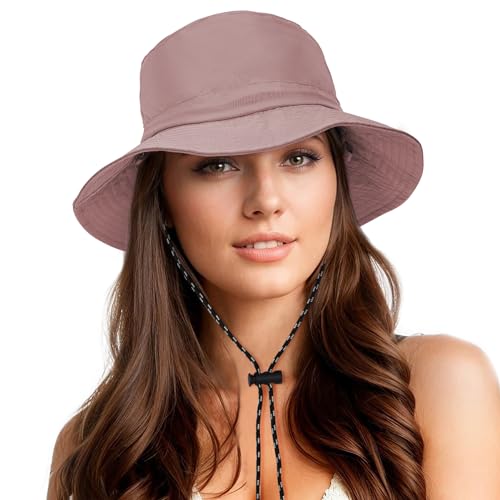 Waterproof Bucket Hats for Woman UPF 50+ Sun Hat Pink