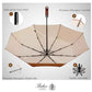 Folding Umbrella Lux Hardwood Handle Herringbone Gold Flame