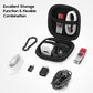 Earbud Case Hard EVA Earphone Carrying Case Cell Phone Accessories Storage Bag with Carabiner for Airpods Headset Earphone Flash Drive Charging Cable Key Wall Charger USB Adapter Cable