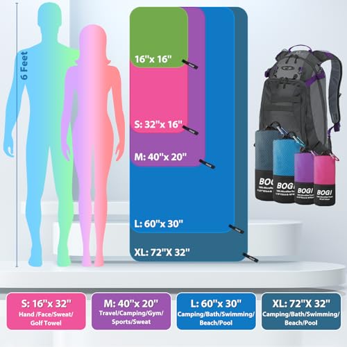 4 Pack Microfiber Travel Sports Towel (4 Count)