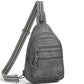 Sling Bag for Women Crossbody Bags Sling Purse Cross Body Backpack Vegan Leather Over Shoulder Bag Travel Handbag Gifts Dark Grey