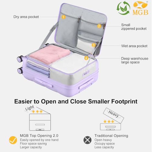 24 Inch Expandable Checked Luggage Hard Shell Suitcase