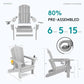Outdoor Adirondack Chairs with 2 Cup Holders