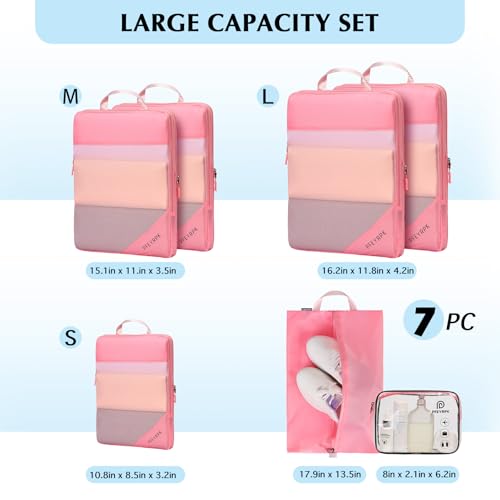 Compression Packing Cubes for Travel (7 Count)