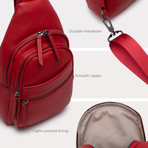 Large Sling Bag for Women Crossbody Purse Leather Fashionable Trendy Chest Bag for Travel