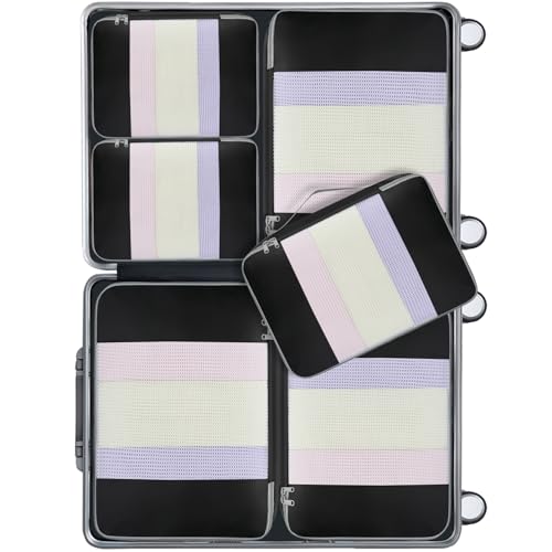 6 Set Packing Cubes Various Sizes Packing Organizer for Travel Accessories Luggage Carry On Suitcase