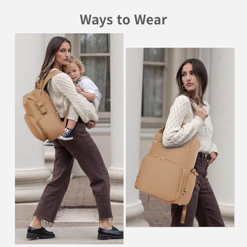 Neoprene Diaper bag Backpack Waterproof Baby Changing Bags for Mom and Dad with Changing Pad Large Travel Maternity Tote with Insulated Pockets and Organised Compartments