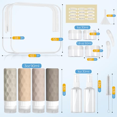 16pack Travel Bottles for Toiletries (16 Count)