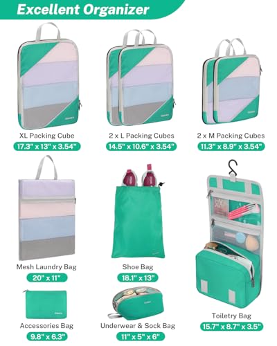 Compression Packing Cubes for Travel (10 Count)