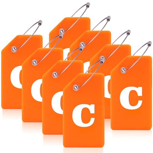 8 Pack Initial Luggage Tags for Suitcases Airplane Travel Essentials (8 Count)