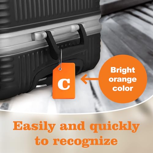 8 Pack Initial Luggage Tags for Suitcases Airplane Travel Essentials (8 Count)