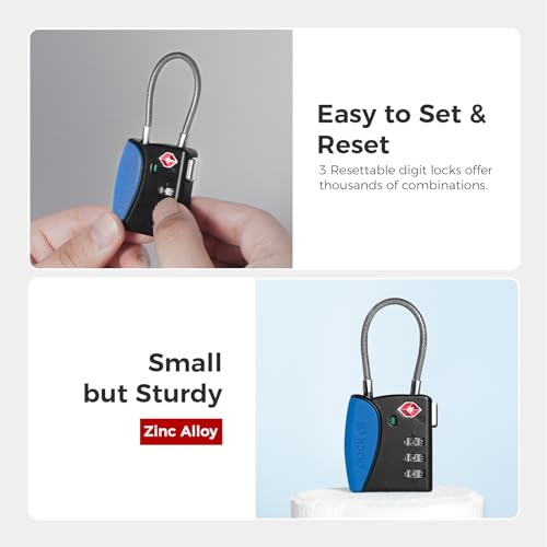 TSA Approved Travel Luggage Locks (4 Count)