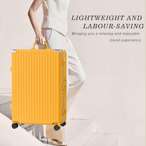 Luggage Sets 2 Piece Aluminum Frame Carry On and Checked Suitcase PC ABS Hard Shell TSA Lock No Zipper