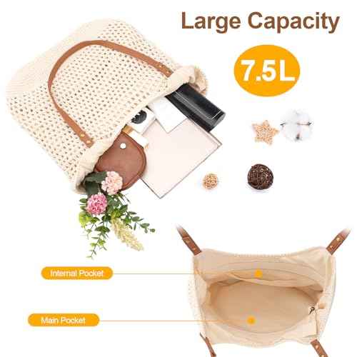 Crochet Beach Bag for Women Summer Purse Boho Small Tote