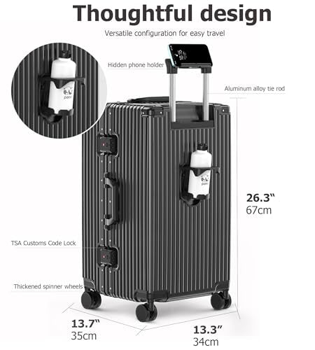 Super Large Aluminum Frame Checked Zipperless Luggage
