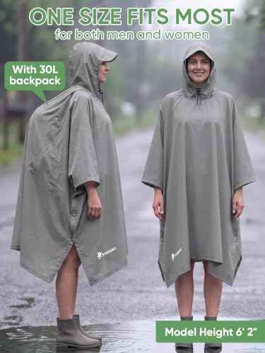 Hooded Rain Poncho for Adults