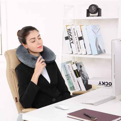 Inflatable Travel Neck & Shoulder Pillow for Airplanes&Long Trips