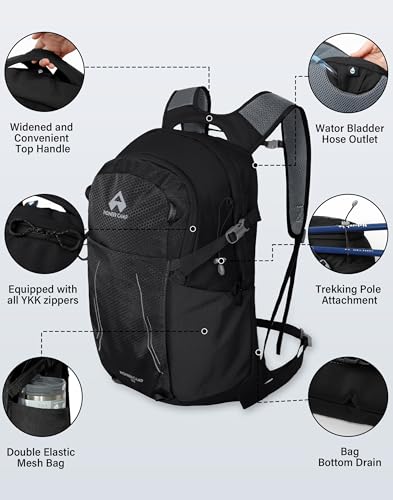 Hiking Backpack 22L Small Hiking Hydration Gear Lightweight Camping Backpack Travel Daypack for Women Men Outdoor Bag for Biking Climbing