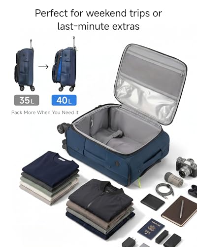 Expandable Softside Carry On Suitcase