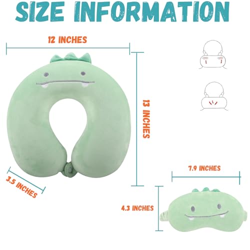 Kids Neck Pillow for Travel with Sleep Eye Mask