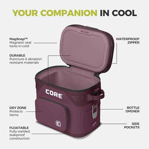 Magnetic Leak Proof 12 Can Soft Cooler with Waterproof ZipperInsulated Bag Portable Ice Chest Box