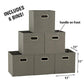 Fabric Storage Bins in Strong Poly‑Woven Fabric (6 Count)