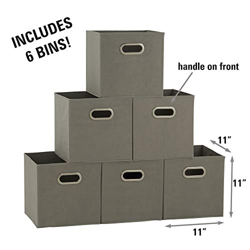 Fabric Storage Bins in Strong Poly‑Woven Fabric (6 Count)