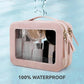Double Layer Clear Makeup Bag Travel Cosmetic Organizer for Women