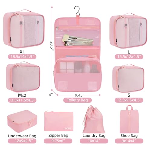 10 Set Packing Cubes Various Sizes Packing Organizer for Travel Accessories Luggage Carry On Suitcase
