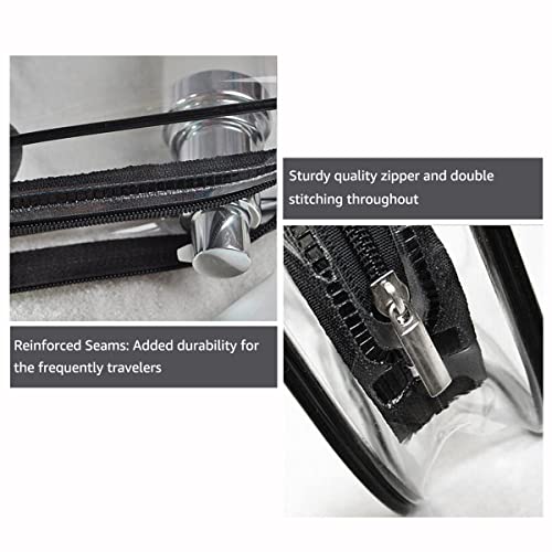 2Pcs Crystal Clear PVC Travel Toiletry Bag Kit for Women Men (2 Count)