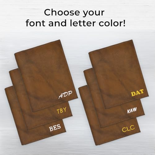 Deluxe Personalized Monogrammed Antique Saddle RFID Leather Passport Wallet