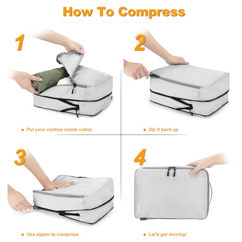 8 Set Compression Packing Cubes for Travel (8 Count)