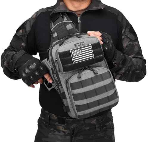 Tactical Sling Backpack With Holster Military Crossbody Bag for Men Single Shoulder Back Pack 10L