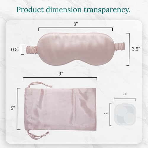 Mulberry Soft Silk Eye Mask for Sleeping with Ear Plugs & Luxury Bag