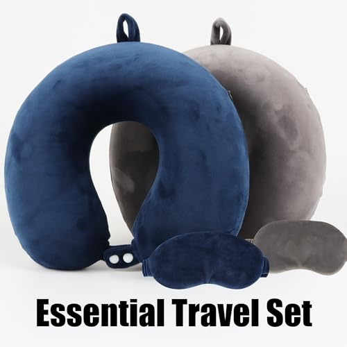 Pure Memory Foam Travel Pillow Set for Adults (2 Count)