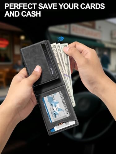 Wallet for Men RFID Blocking Minimalist Card Holder Wallet for 12