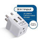 India, Nepal, Bangladesh Travel Adapter Plug with USB-A + USB-C - Type D - Usa Input - Ultra Compact - Safe Grounded Perfect for Cell Phones, Laptops, Camera (CTU-10)