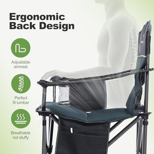 Folding Camping Chair Oversized Heavy Duty Padded Outdoor Chair (2 Count)