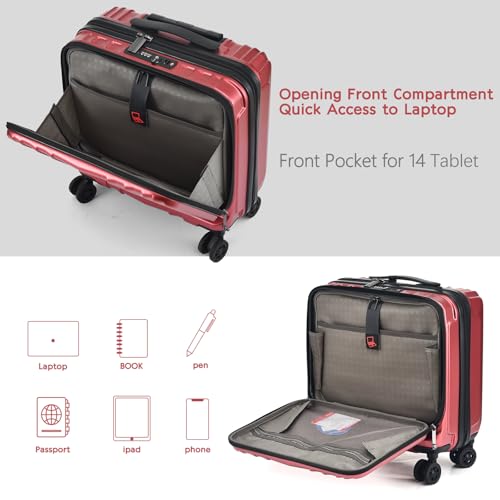 16" Carry on Luggage with 2 Laptop Compartments