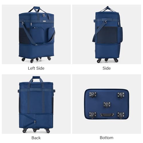 Expandable Collapsible Luggage with Wheels Suitcase Luggage Rolling Travel Bag Duffel Bag for Men Women Lightweight Suitcase Large Capacity with Spinner Wheel
