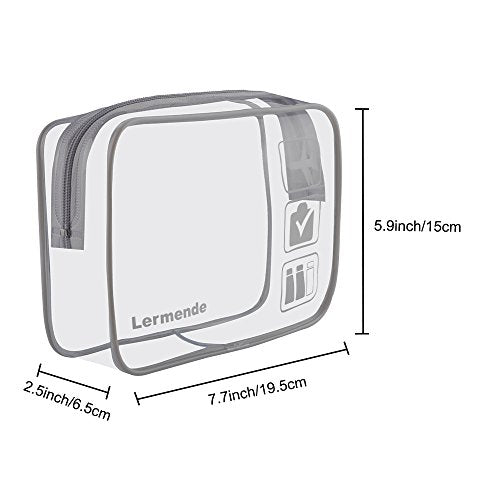 Clear Toiletry Bag TSA Approved Quart Size Travel Carry On (2 Count)