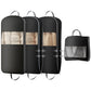 4 Pack 43" Space Saving Garment Bags for Hanging Clothes With Compression Zipper Carry Handles and Window (4 Count)