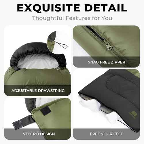 Lightweight Warm Weather Sleeping Bag for Adults
