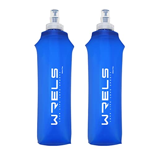 Soft Flask 2 Packs TPU Collapsible Water Bottle for Hydration Backpack Running Vest Folding Water Bottle for Hiking Running (2 Count)