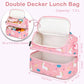 Kids Double Decker Cooler Insulated Lunch Bag Large Tote for Boys